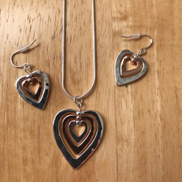 Heart Pendant Necklace Earrings Set New Valentine Love Romance Mom Birt… - Picture 5 of 8